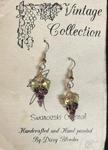 Vintage Dizzy Blondes handcrafted &painted Swarovski Crystal Earrings - Picture 1 of 12