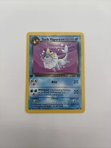 Dark Vaporeon Team Rocket 45/82 Regular 1ª Edición Pokémon Juego de Cartas Coleccionables Poco Comunes LP - Imagen 1 de 2