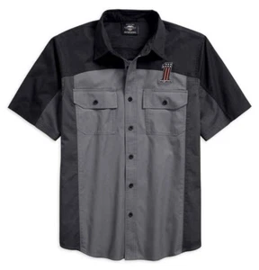 Harley-Davidson® Men's #1 Colorblocked Short Sleeve Woven Shirt 96187-18VM-5XL - Picture 1 of 2