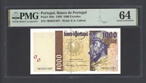 Portugal 1000 Escudos 21-5-1998 P188c Uncirculated Grade 64 - Picture 1 of 2