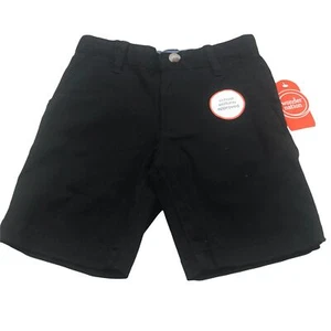 Wonder Nation Boy's Size 5 Adjustable Waist Flat Front Shorts Black New - Picture 1 of 12