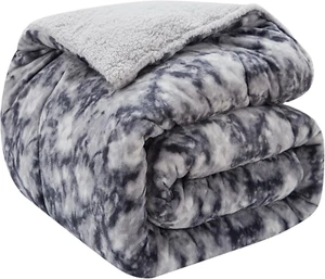 Sherpa Fleece Blanket Queen Size Super Thick, Fuzzy Plush Flannel Blanket for Co - Picture 1 of 7