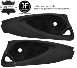 GREY STITCH 2X DOOR CARD LEATHER & SUEDE TRIM COVER FOR LOTUS ELISE EXIGE S2 - Picture 1 of 3