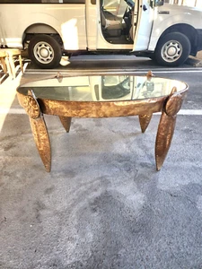 French Designer Nicolas  Blandin  Brutalist Coffee Table w Mirrored Top - Picture 1 of 11