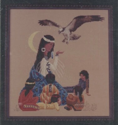 HTF Old Lakewood Legend Storyteller Native American Eagle Cross Stitch Pattern - Image 1 of 3