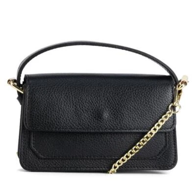 Henkeltasche schwarz 12x19,5x7cm studiomoda Damen Ledertasche UVP: 99,99€ F259