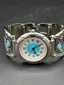 Mayfair Southwest Watch Women Silver Tone Blue White Dial 7.25" - Picture 1 of 8