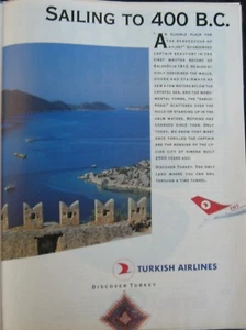 Anuncio de Turkish Airlines cortado de una revista 1990 - Imagen 1 de 1