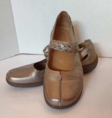 Zapatos planos para mujer HOTTER 9 agitadores Mary Jane suela de goma de cuero estaño Foto 1 de 4