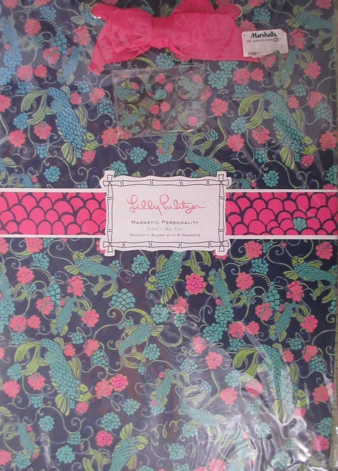 New Lilly Pulitzer Magnetic Personality Board 6 Magnets 18x12 Don’t Be Koi - Image 1 of 2
