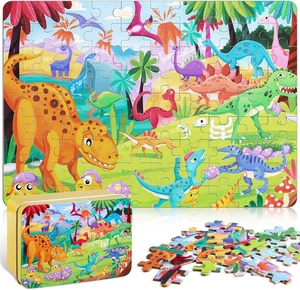 Puzzles for Kids Ages 4-6, 3-5,100 Piece Dinosaur Puzzles for Toddler 2-4,Floor - Picture 1 of 12