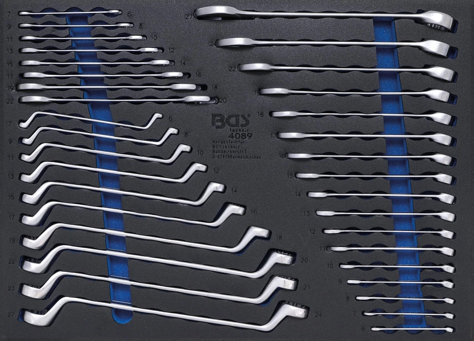 BGS Werkstattwageneinlage 3/3: Maulschlüssel / Ringschlüssel | 35-tlg. - Bild 1 von 1