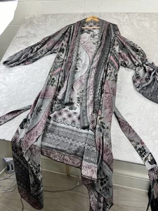 Dante Robe Womens One Size Kimono Belted Boho Drape Sleeve Made in Greece - Picture 1 of 11
