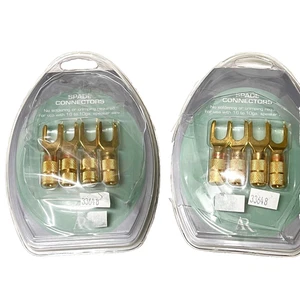 Acoustic Research Pro Series II 24k Gold Plated Y Spade Connectors 2 Packs of 4 - Picture 1 of 3