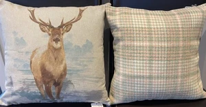 Atemberaubender Hirsch Kissenbezug mit weicher Tweed Rückseite 45 cm x 45 cm Made in UK - Bild 1 von 1