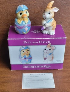 Fitz & Floyd Malerei Ostereier Salz Pfefferstreuer Set Küken Hase - Bild 1 von 8