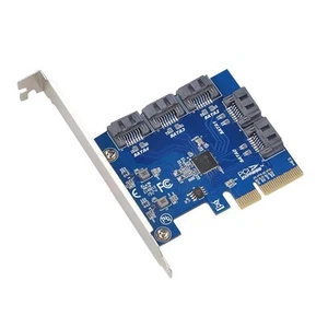 Carte PCI-E Riser Carte D'Extension PCIE 3.0-4X Vers 5 SATA Carte Adaptateu5936 - Photo 1/6