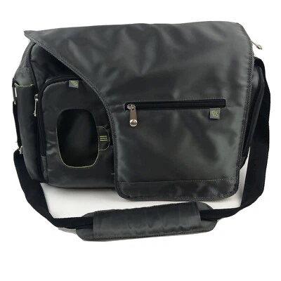 Fisher Price Fast Finder 豪华信使婴儿尿布袋灰色和绿色 — 第 1/4 张图片