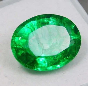 6.40 Ct Natural Beautiful Colombian Emerald Oval Cut Loose Gemstone Certified - Picture 1 of 4