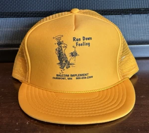 Vintage Balcom Implement Fairmont MN Run Down Feeling Hat Cap Trucker - Picture 1 of 12