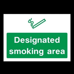 Designated Smoking Area Rigid Plastic Sign OR Sticker - All Sizes A6 A5 A4 (PS2) - Picture 1 of 1