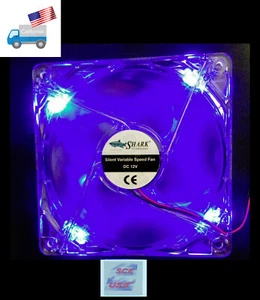 NEW Quiet 120mm Blue LED Quad 2-pin PC ATX Power Supply PSU Upgrade Cooling Fan - Picture 1 of 11