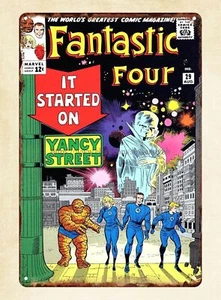 metal wall art plaque 1960s  fantastic four comics  metal tin sign - Picture 1 of 4