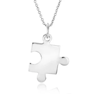 Caprichoso collar colgante pieza rompecabezas plata esterlina - Imagen 1 de 6