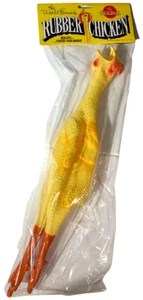Jumbo ORIGINAL FAKE RUBBER CHICKEN Yellow Bird Toy Magic Clown Prop Funny Joke - Picture 1 of 5