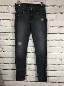 Pantalones de mezclilla para mujer Hudson talla 28 Krista súper ajustados grises con angustia - Imagen 1 de 9