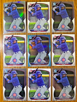 Derniche Valdez Cubs Prospect, Bowman Sky Blue Refractor, Chrome, Refractor,base - Image 1 of 2