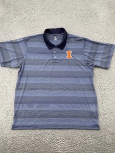 Illinois Fighting Illini Polo Shirt Adult XL Extra Large Blue Short Sleeve Men - Picture 1 of 9
