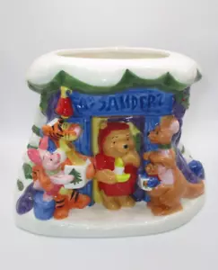 Vintage Disney Winnie The Pooh and Friends FTD Christmas Planter / Candy Bowl - Picture 1 of 6