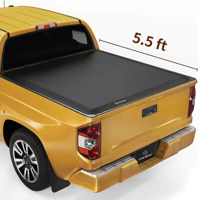 5.5FT Bed Soft Tri-fold Tonneau Cover for 2022-2026 Toyota Tundra Truck w/ Led Foto 1 de 4
