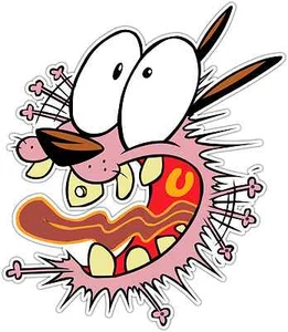 Courage Cowardly Dog Kids Cartoon Car Bumper Window Vinyl Sticker Decal 4"X5" - Picture 1 of 1