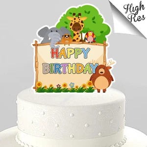 SAFARI ANIMALS STAND-UP CAKE TOPPER - Picture 1 of 1