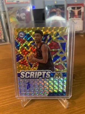 2020-21 Panini Mosaic Tony Bradley Scripts Gold Auto Prizm #SC-TBR 76ers - Image 1 of 2