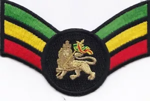 50 Pcs RASTA Lion in (GYR) V Embroidered Patches 3.9"x2.5" iron-on - Picture 1 of 1