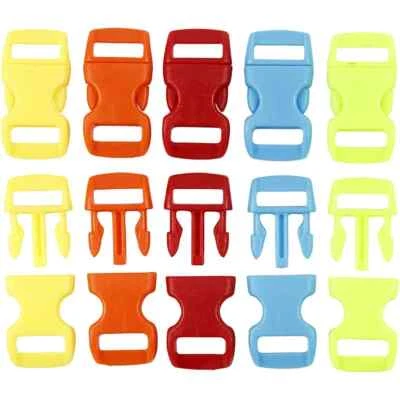 5 Click Clasps Mini Plastic Fasteners Jewellery Paracord Bracelets Pastel Shades - Image 1 of 3