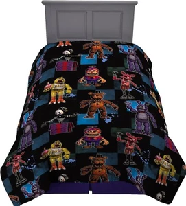 Kids Twin Comforter - Soft Microfiber FNAF Reversible Design for Sleepovers - Picture 1 of 8