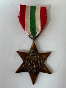 MEDAL INSIGNIA WW2 BRITISH - THE ITALY STAR - ORIGINAL - Picture 1 of 4