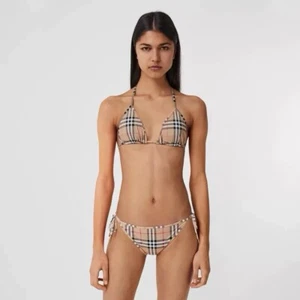 Burberry Women’s Check Triangle Bikini Size S - Picture 1 of 2