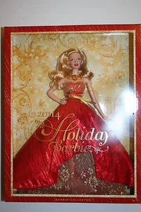 NUEVO BARBIE 2014 MUÑECA DE VACACIONES VESTIDO ROJO CON ENCAJE DORADO RUBIA BARBIE COLECCIONISTA - Imagen 1 de 4