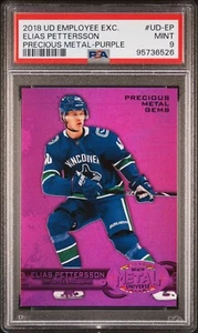 2018 UD Employee Exclusive Elias Pettersson Rookie UDEP Purple PMG RC /199 PSA 9 - Picture 1 of 2