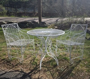 vintage wrought iron patio furniture Seating For 2 - Picture 1 of 7