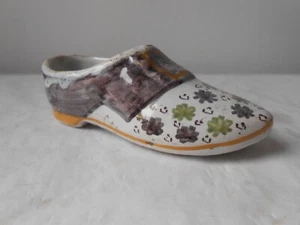 Antique Dutch Delft or Nevers (Center France) mini-shoe 18th Century. Pottery. - Picture 1 of 8