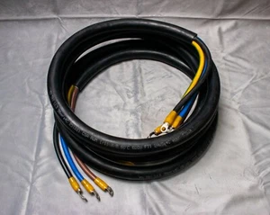 2 AWG 4 Wire 2/4 SO Cord Stranded Wire 17ft w/ 1ft 1/4" Ring Terminal Leads - Picture 1 of 1