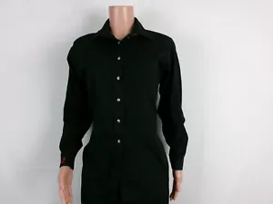 Lady Edwards Button Up Long Sleeve Top SIZE: S BLACK - Picture 1 of 3