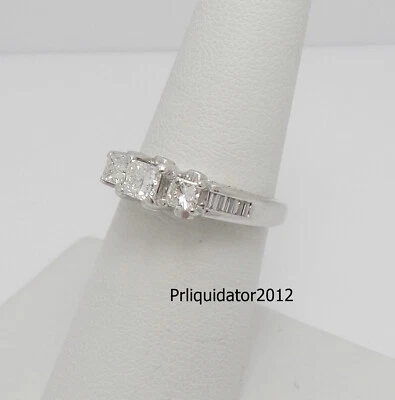 Обручальное или свадебное кольцо из белого золота 14 карат с натуральным бриллиантом 1 карат - Изображение 1 из 4