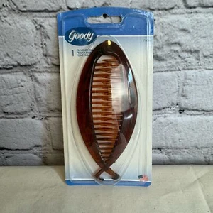 Vintage Goody Hair Claw Clincher Comb Banana Clip Tortoise Shell Brown Hinged - Picture 1 of 3